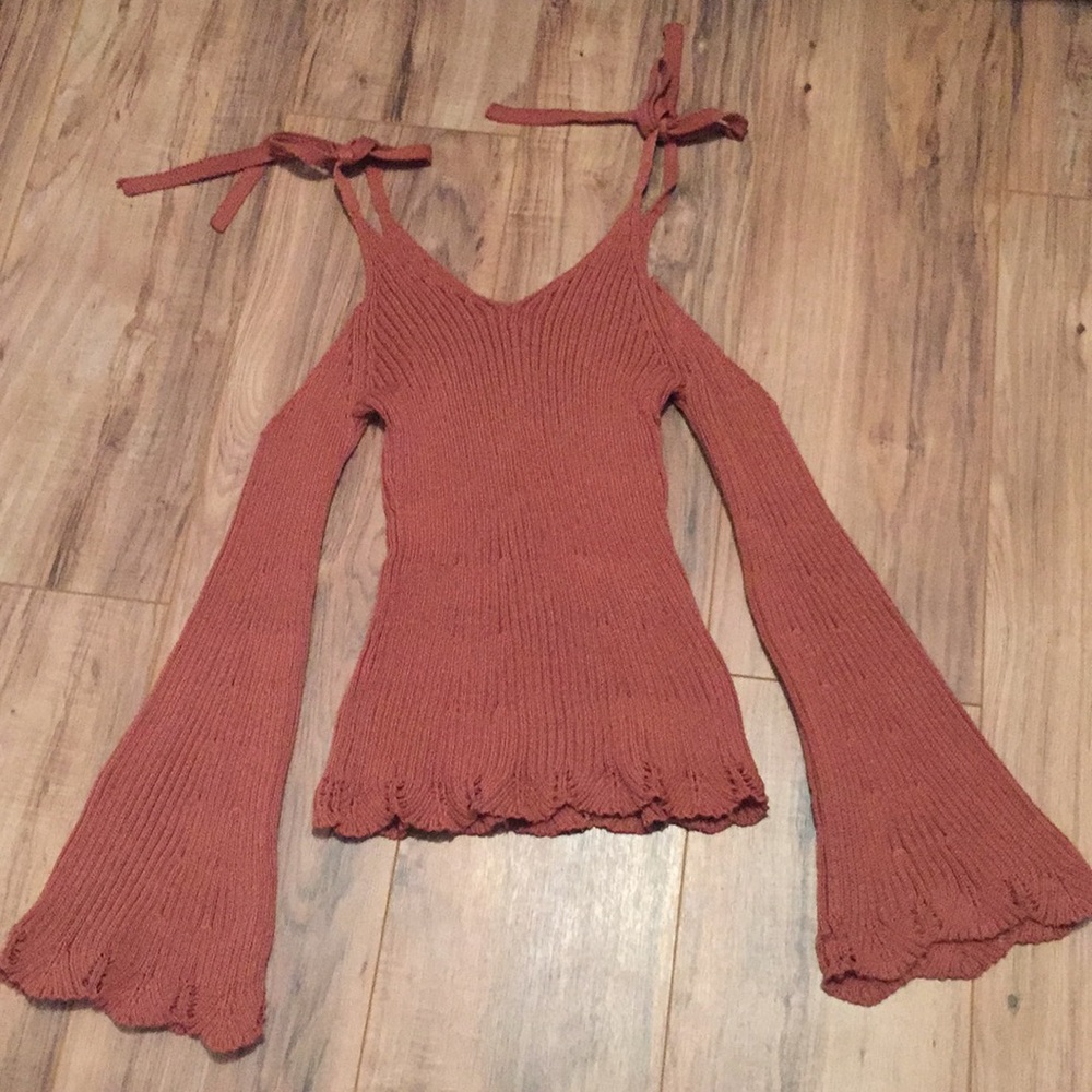 Knit Bell Sleeve Blouse
